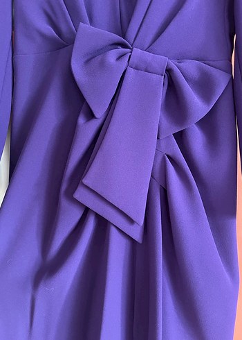Mor Drapeli Kadın Uzun Elbise - Görsel 4