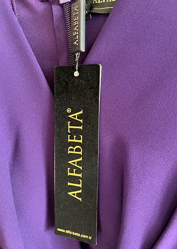 Mor Drapeli Kadın Uzun Elbise - Görsel 5