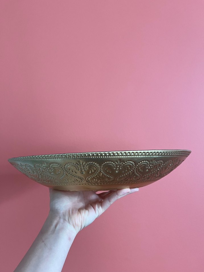 Altın Renkli Soyut Desenli Tabak - Görsel 4