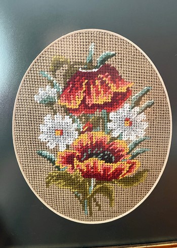 Çiçek Desenli Goblen El Yapımı Tablo - Görsel 6