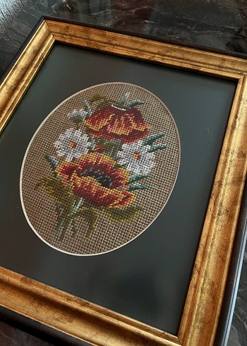 Çiçek Desenli Goblen El Yapımı Tablo - Görsel 5