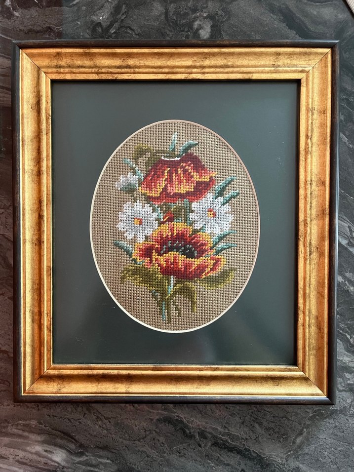 Çiçek Desenli Goblen El Yapımı Tablo - Görsel 4