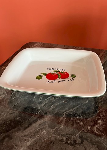 Domates Desenli Beyaz Fırın Kabı - Görsel 2