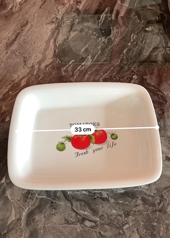 Domates Desenli Beyaz Fırın Kabı - Görsel 5