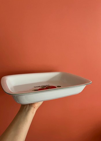 Domates Desenli Beyaz Fırın Kabı - Görsel 3