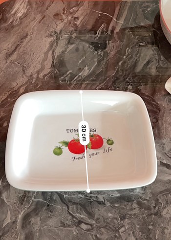 Domates Desenli Beyaz Fırın Kabı - Görsel 6