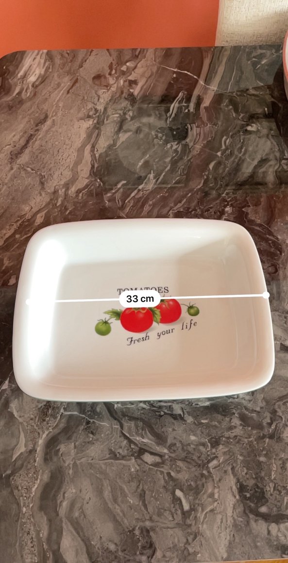 Domates Desenli Beyaz Fırın Kabı - Görsel 5