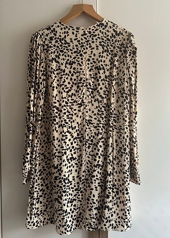 Leopar Desenli Uzun Kollu Midi Elbise - Görsel 2