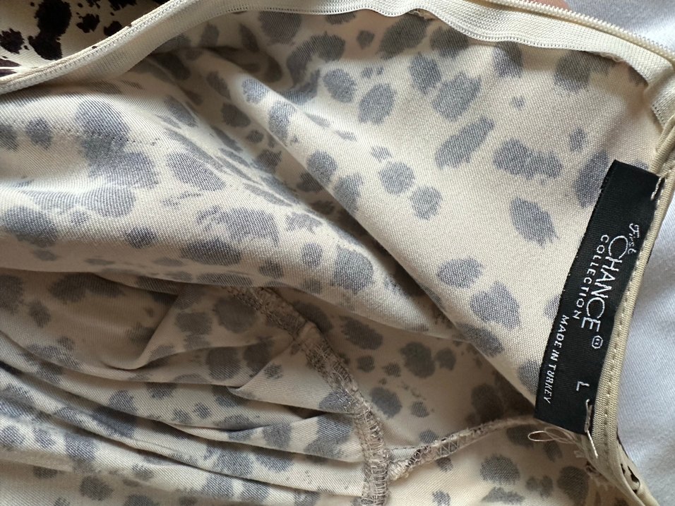 Leopar Desenli Uzun Kollu Midi Elbise - Görsel 3