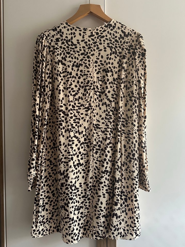 Leopar Desenli Uzun Kollu Midi Elbise - Görsel 2