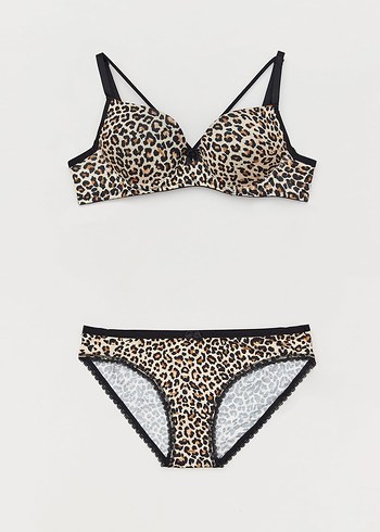 Leopar Desenli Bej Sütyen - Görsel 2