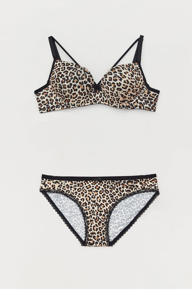 Leopar Desenli Bej Sütyen - Görsel 2