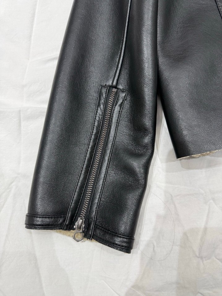 Kürk Detaylı Kahverengi Stradivarius Deri Biker Ceket - Görsel 2