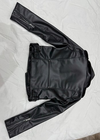 Zara Siyah Deri Biker Ceket - Görsel 3