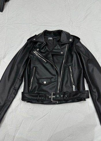Zara Siyah Deri Biker Ceket - Görsel 2