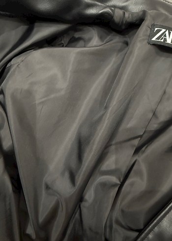 Zara Siyah Deri Biker Ceket - Görsel 5