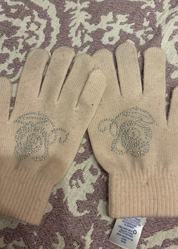 Pudra Pembe Örgü Eldiven - Görsel 2