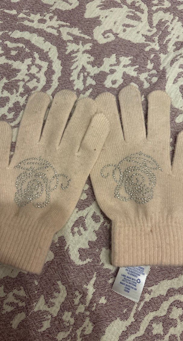 Pudra Pembe Örgü Eldiven - Görsel 2