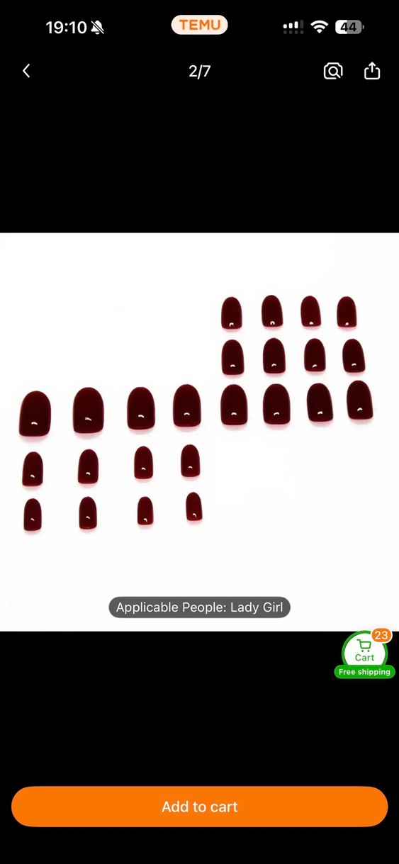 Oval Bordo Takma Tırnak - Görsel 2