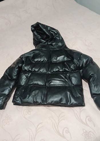 Kürklü Siyah Deri Kadın Kışlık Mont - Görsel 3