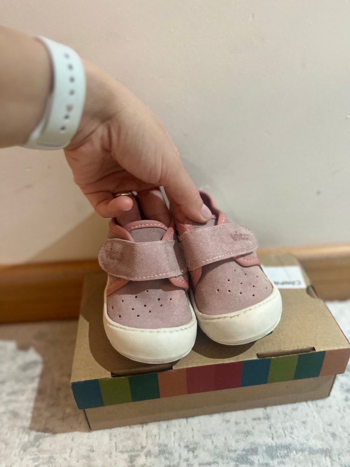 Kız Bebek Beyaz İlk Adım Ayakkabısı Velcro - Görsel 2