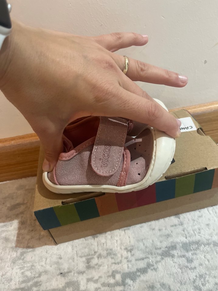 Kız Bebek Beyaz İlk Adım Ayakkabısı Velcro - Görsel 3