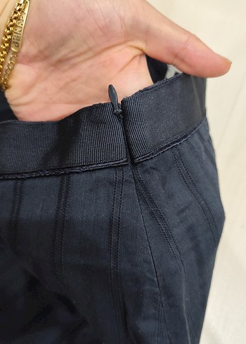 Lacivert Pilili Midi Etek - Görsel 3