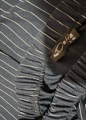 Kadın Siyah Çizgili Uzun Tunik Takım - Görsel 2