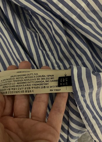 Uzun Kollu Mavi Çizgili Kadın Gömlek - Görsel 3