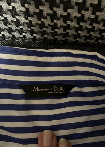 Uzun Kollu Mavi Çizgili Kadın Gömlek - Görsel 2