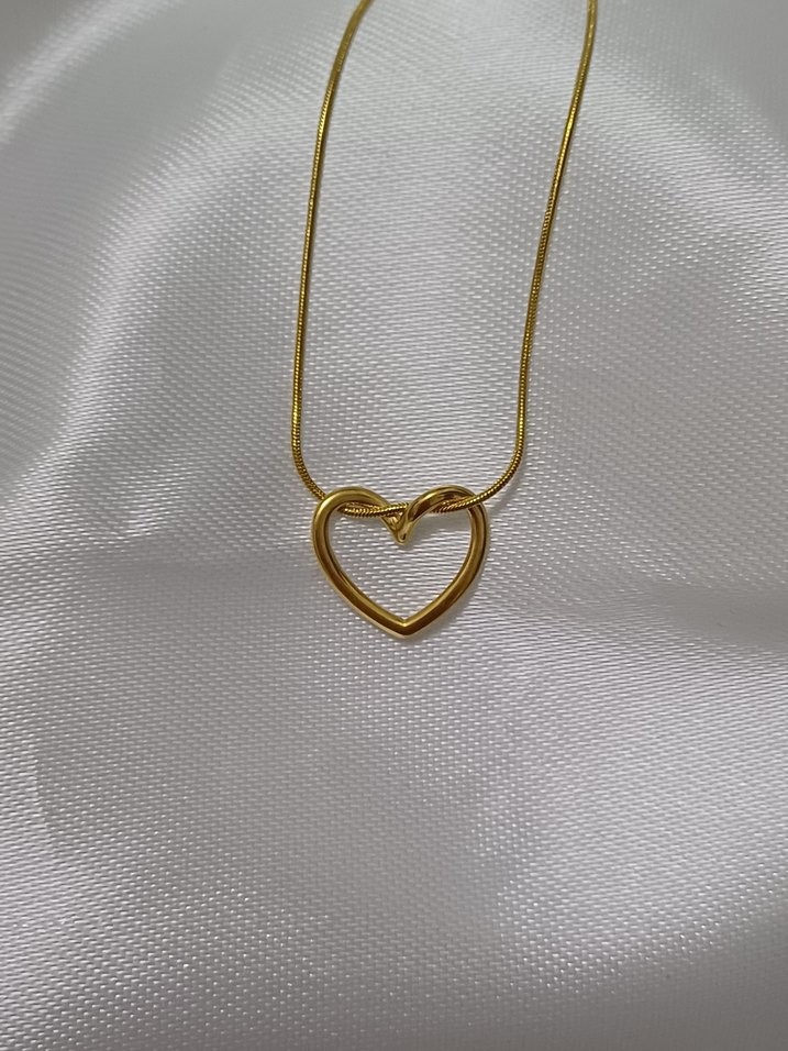 Gold Çelik Kalp Kolye - Görsel 2