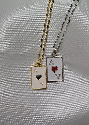 Silver Çelik İskambil Şans Kolyesi - Görsel 2