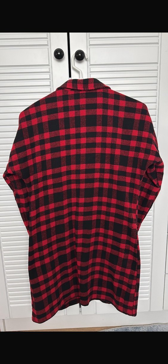 Kırmızı Ekose Düğmeli Kadın Gömlek - Görsel 2