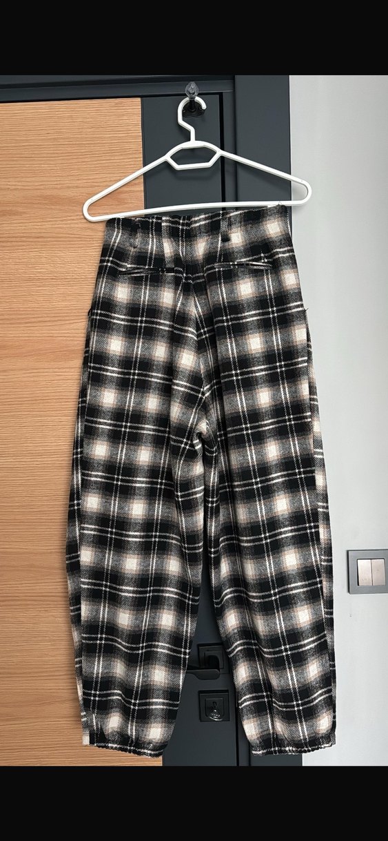 Ekose Desenli Kadın Midi Pantolon - Görsel 2