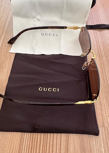 Kahverengi Unisex Gucci Güneş Gözlüğü GG1221S - Görsel 3