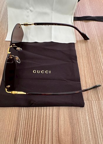 Kahverengi Unisex Gucci Güneş Gözlüğü GG1221S - Görsel 4