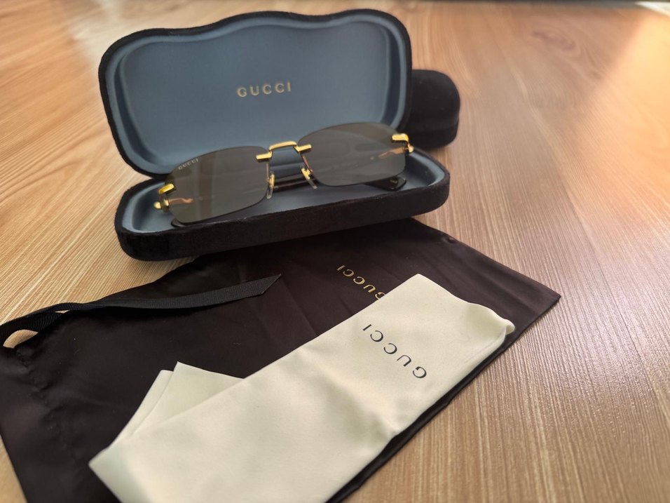 Kahverengi Unisex Gucci Güneş Gözlüğü GG1221S - Görsel 2