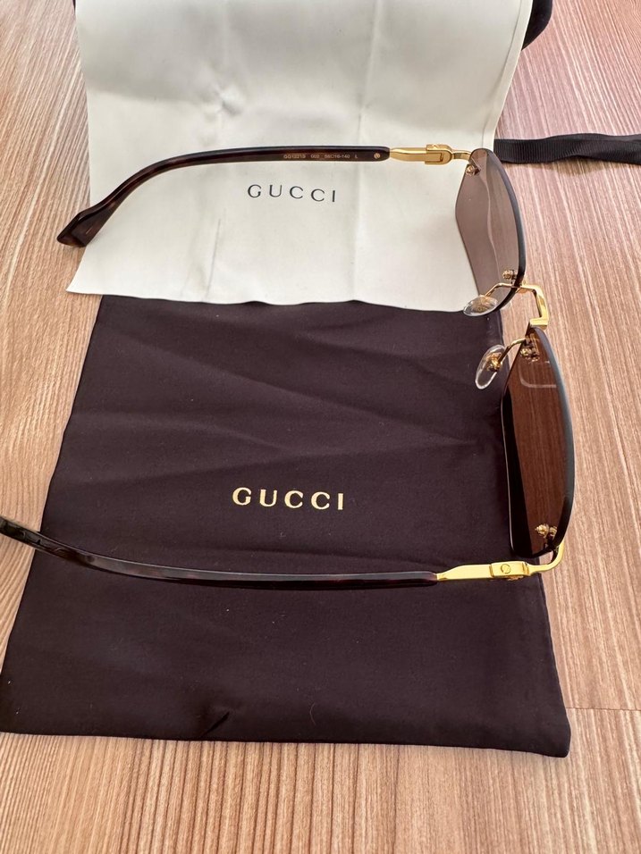 Kahverengi Unisex Gucci Güneş Gözlüğü GG1221S - Görsel 3
