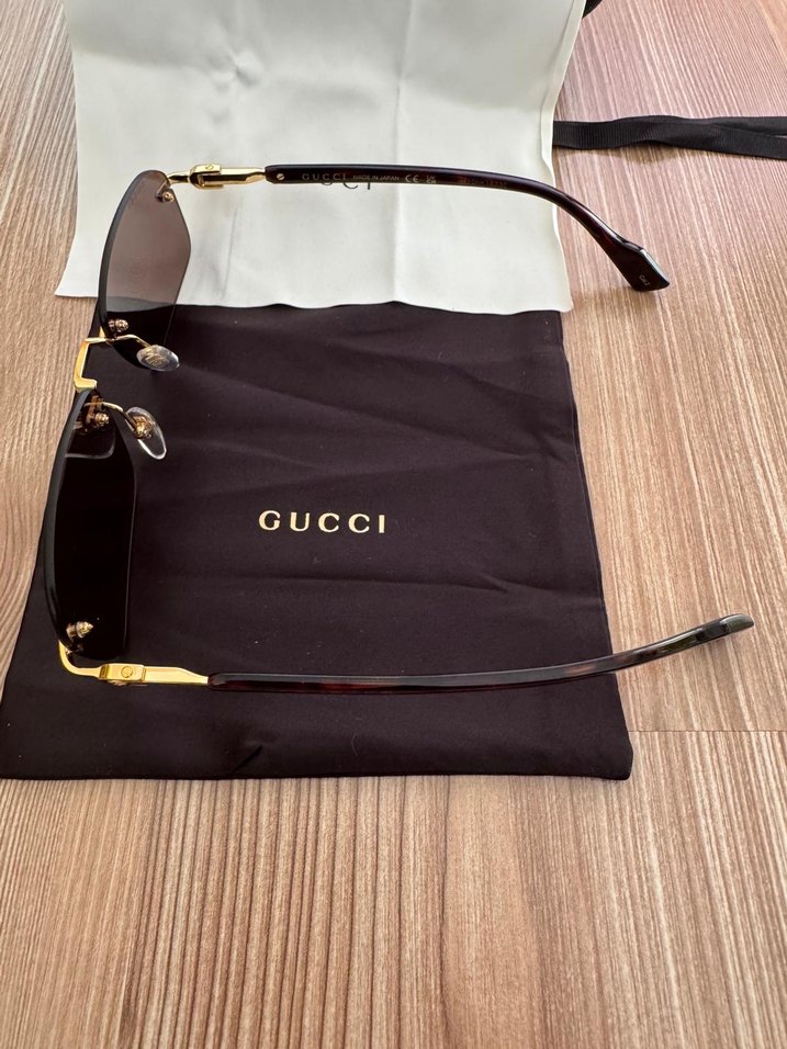 Kahverengi Unisex Gucci Güneş Gözlüğü GG1221S - Görsel 4