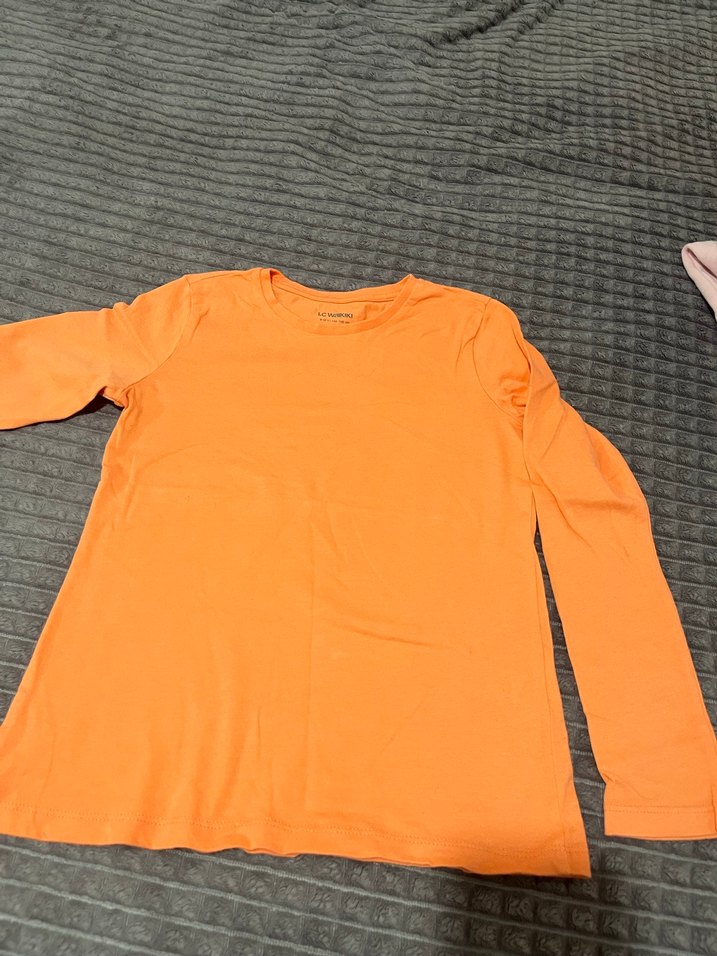 Kız Çocuk Turuncu Uzun Kollu Tişört - Görsel 2