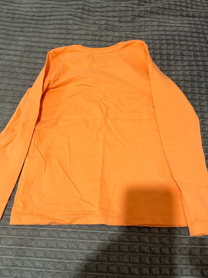 Kız Çocuk Turuncu Uzun Kollu Tişört - Görsel 4