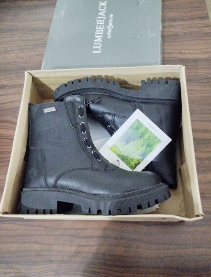 Siyah Deri Goth Tarzı Kadın Bot - Görsel 3