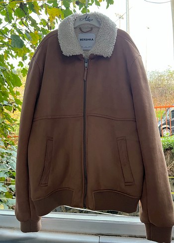 Kahverengi Süet Peluş Detaylı UNİSEX Ceket - Görsel 4