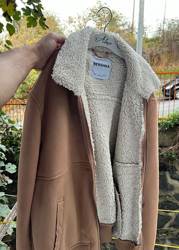 Kahverengi Süet Peluş Detaylı UNİSEX Ceket - Görsel 2