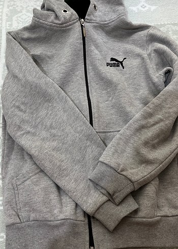 Gri Fermuarlı Puma Erkek Sweatshirt - Görsel 3