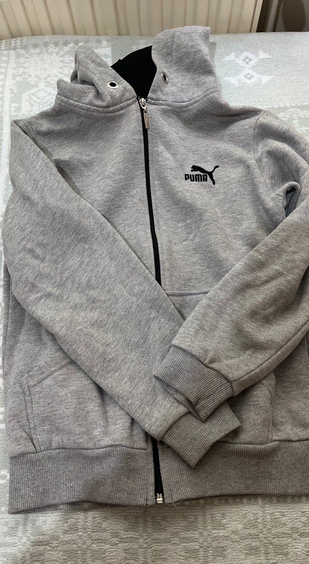 Gri Fermuarlı Puma Erkek Sweatshirt - Görsel 3