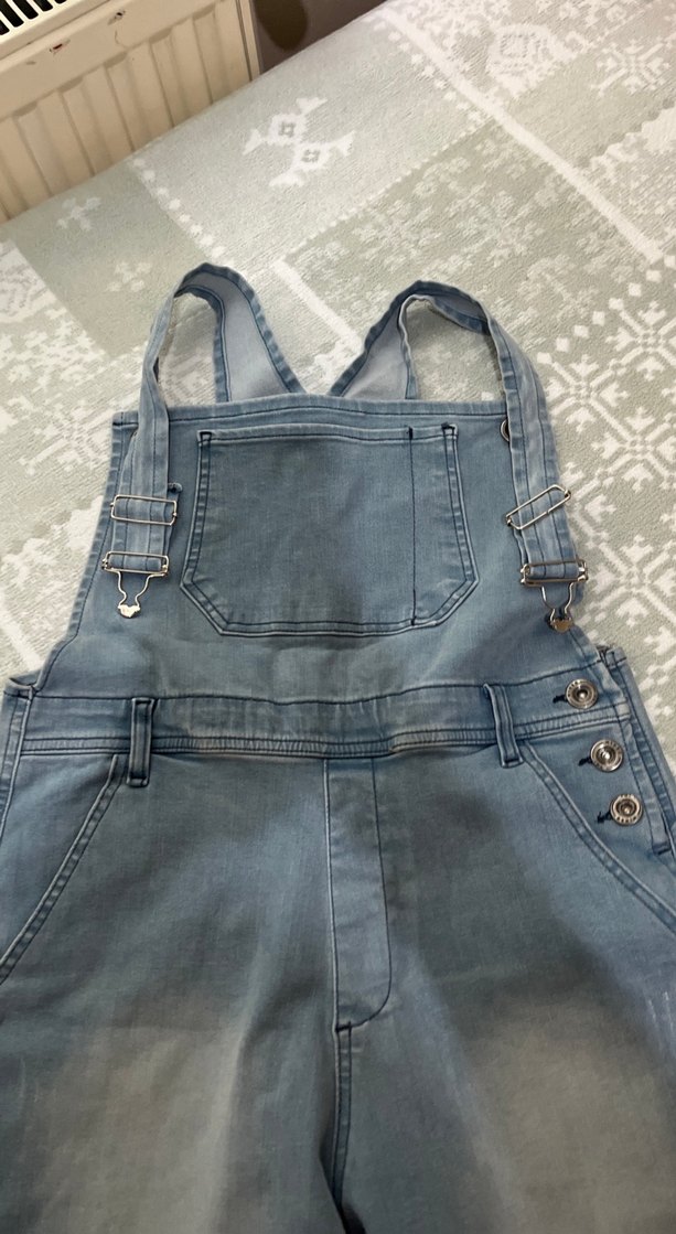 Kızlar için Geniş Kesim Denim Tulum - Görsel 4