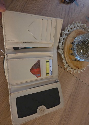 Dantel Detaylı Bej Kadın Cüzdanı - Görsel 2