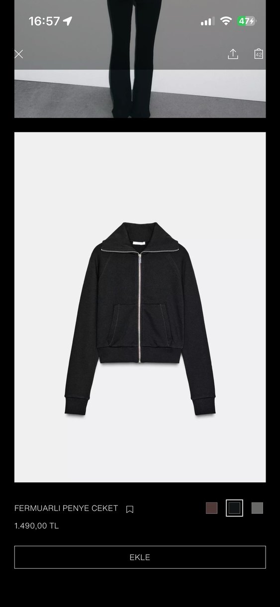 Siyah Yüksek Yakalı Uzun Kollu Kadın Activewear - Görsel 3