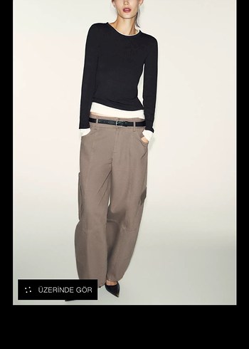 Siyah Basic Uzun Kollu Kadın Bluz - Görsel 2